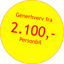 2.100,- Generhverv fra       Personbil